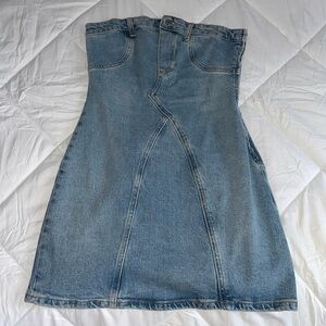 Strapless denim dress